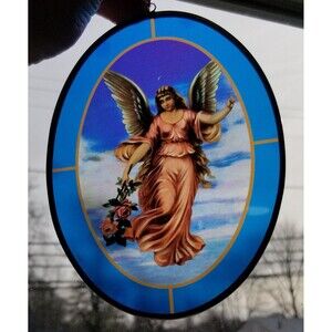Vintage Via Vermont glass and brass sun catcher angel
